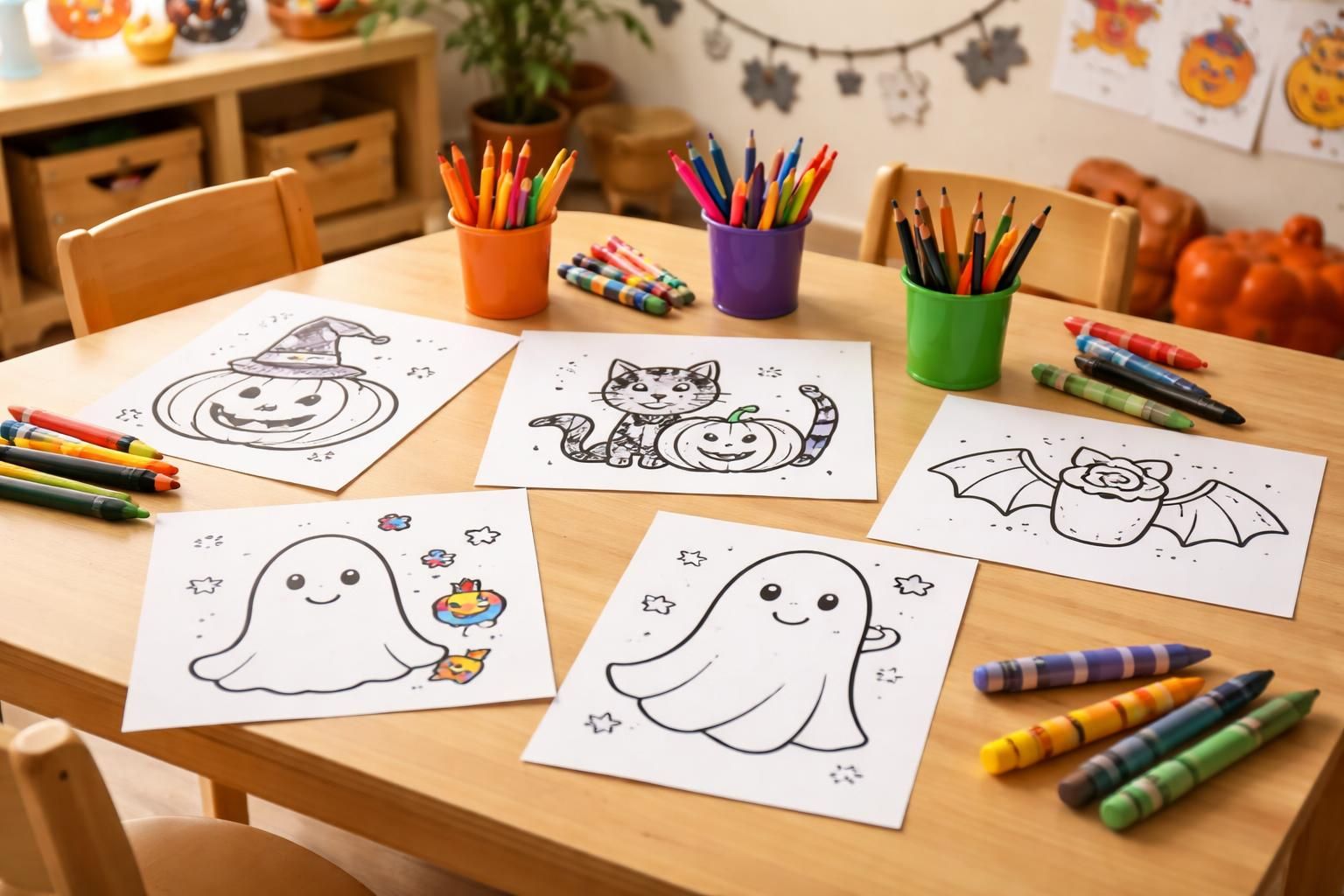 découvrez 5 idées créatives de coloriage à imprimer en pdf pour halloween, spécialement conçues pour les enfants de maternelle afin de stimuler leur imagination et leur créativité.