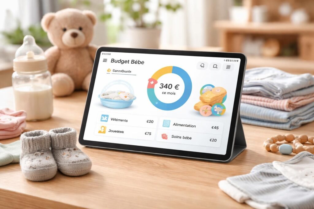 gérez facilement le budget puériculture de votre bébé grâce au suivi pratique sur tablette samsung galaxy. organisez vos dépenses et suivez vos achats en toute simplicité.