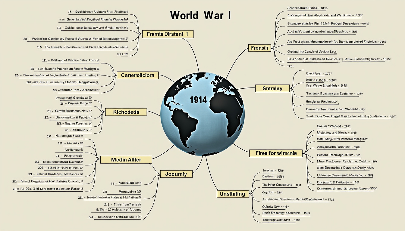 découvrez comment concevoir facilement une carte mentale sur la première guerre mondiale afin de mieux organiser vos idées, retenir les faits historiques clés et faciliter la compréhension de ce conflit majeur.