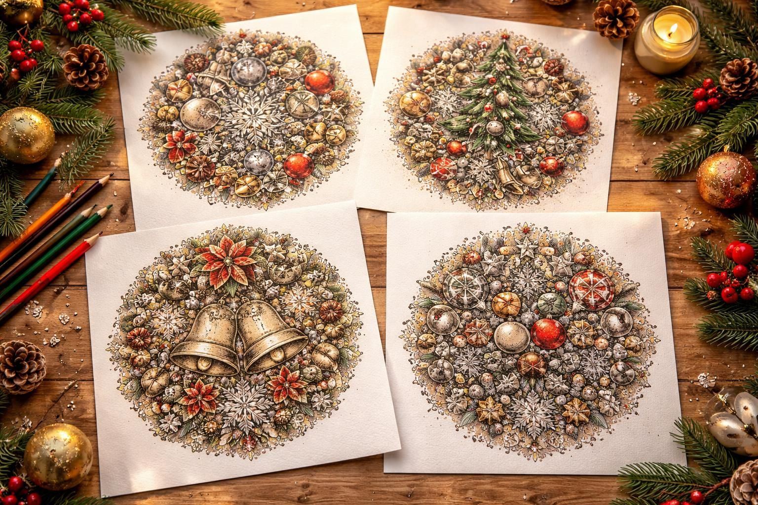 téléchargez et imprimez des mandalas de noël pour stimuler votre créativité et vous détendre pendant les fêtes. activité ludique et relaxante pour petits et grands.