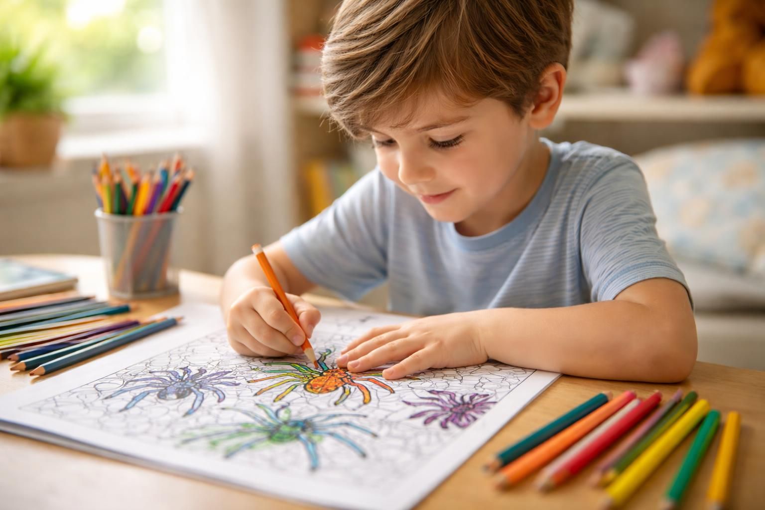 découvrez comment le coloriage d'araignées peut améliorer la motricité fine de vos enfants tout en stimulant leur créativité et concentration.