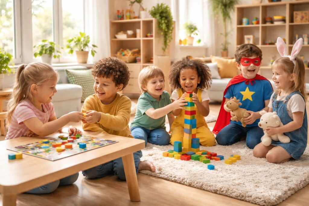 découvrez des jeux d'intérieur spécialement conçus pour les enfants, favorisant le développement de leurs compétences sociales tout en s'amusant en sécurité à la maison.